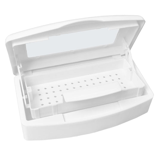 Nail Tool Sterilizer Box, Plastic Sterilization Tray for Tweezer, Eyelash Extensions, Nail Implement for Esthetician