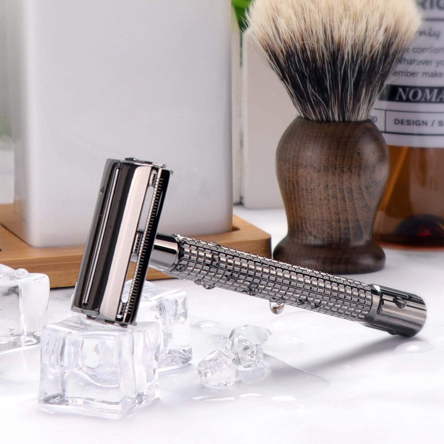 Safety Razor Double Edge Nostalgic Long Handle Butterfly Open Razor