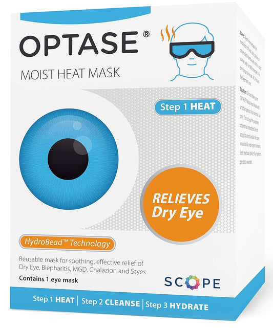 Moist Heat Mask – Heated Eye Mask for Dry Eyes with Hydrobead Technology – Washable, Microwaveable Compress – Holds Heat for 10 Minutes