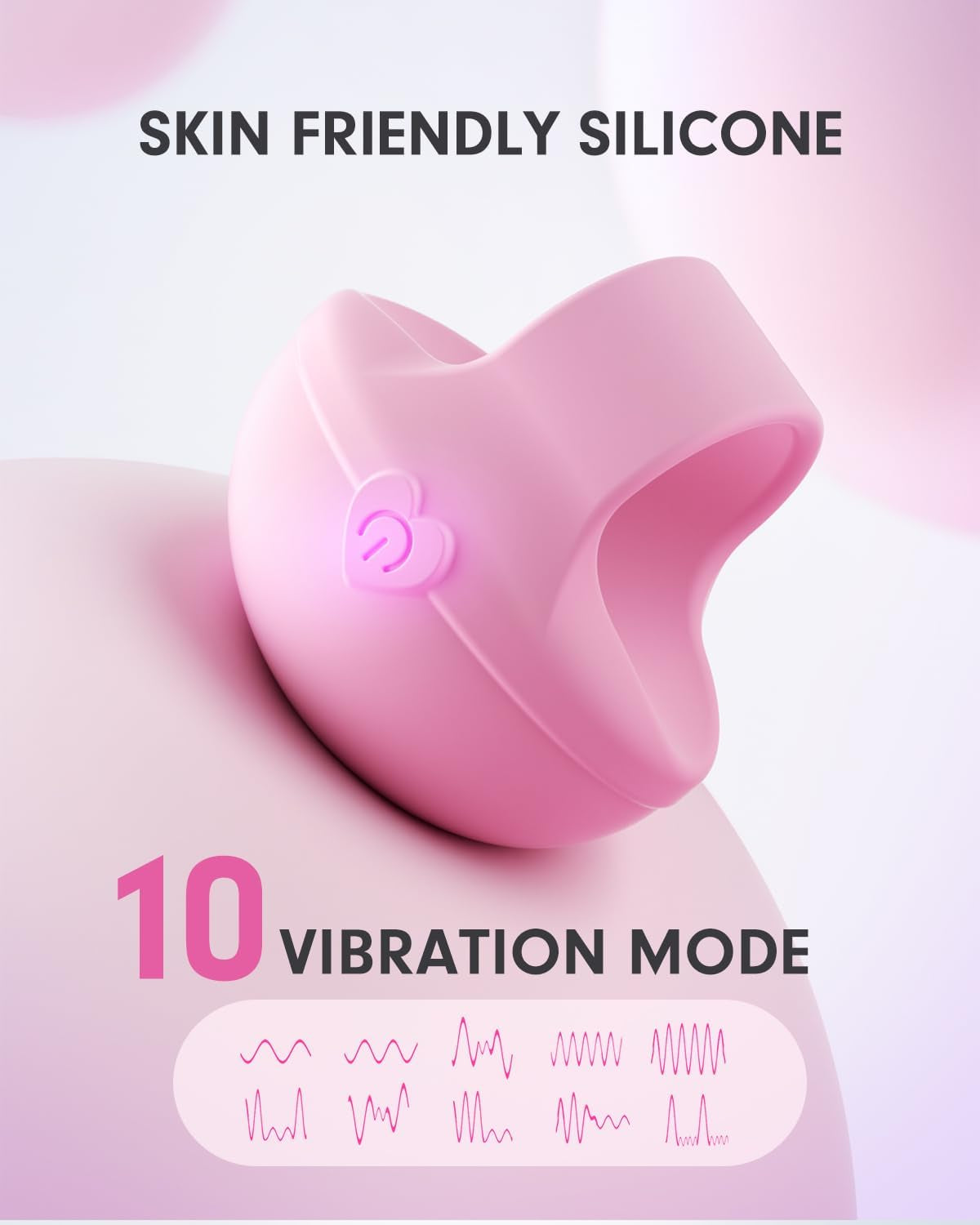 Portable Facial Massager, Waterproof Rechargeable Powerful Multifunctional Eye, Finger and Body Mini Massager (Light Pink)