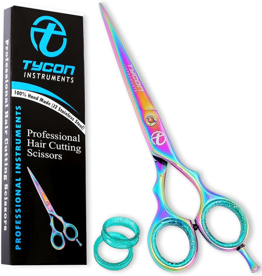 Tycon Hair Cutting Scissors Professional 6" – Japanese Stainless Steel, 2.7" Razor Edge Blade Barber Scissors – Ergonomic Design - Precision Hair Scissors for Smooth Cutting - Salon & Personal Use