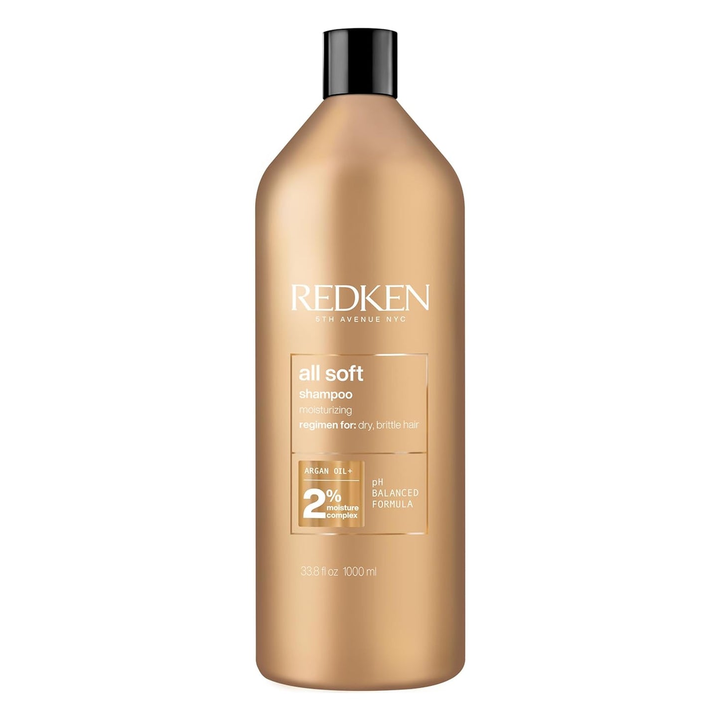 Redken All Soft Shampoo for Dry Hair - Provides Intense Softness and Shine, with Argan Oil