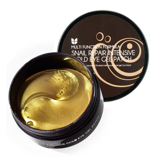 24K Gold and Snail Mucin Hydrogel under Eye Patches for Puffy Eyes Dark Circles Moisturizing Fine Lines Korean Skincare (30 Pairs)