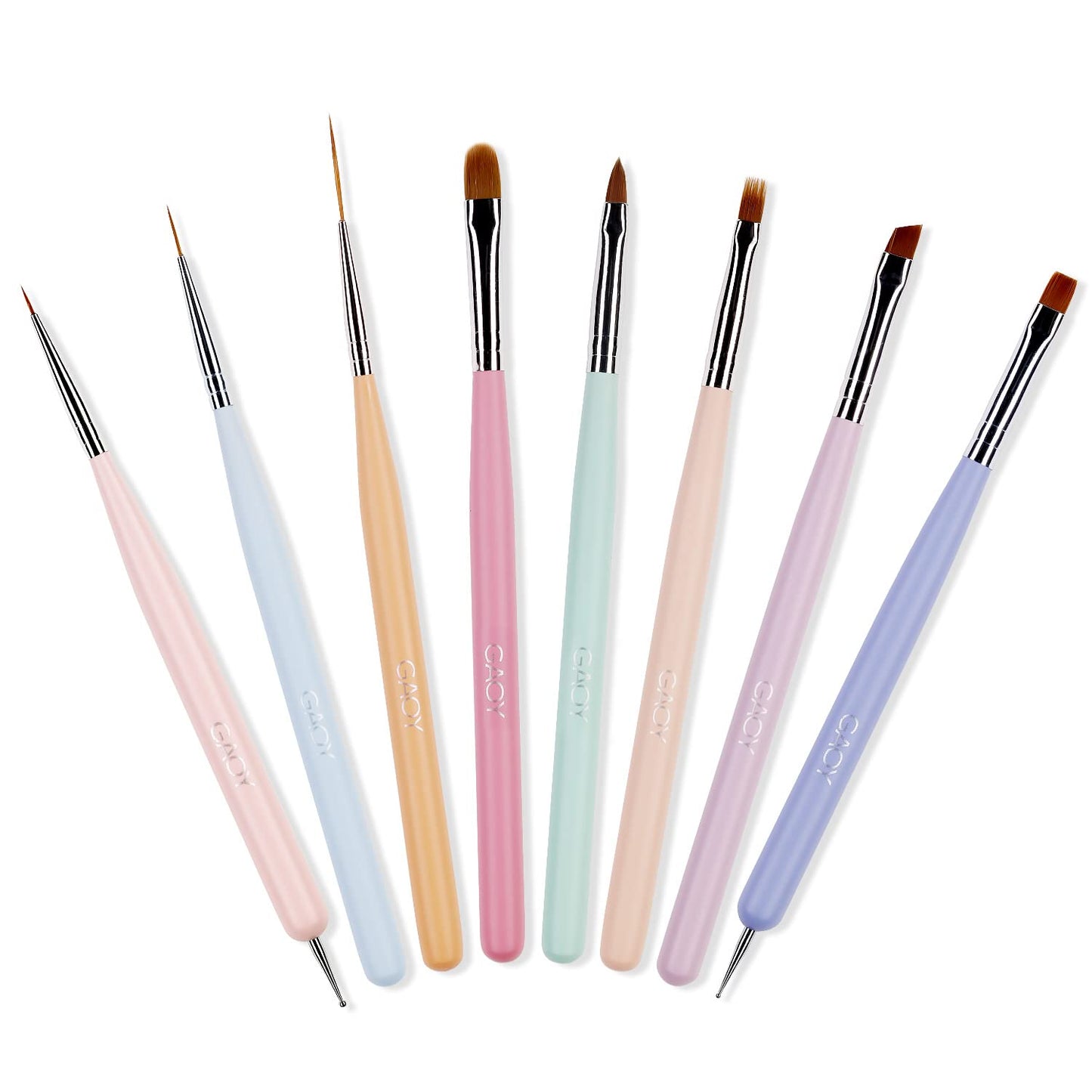 8 Pcs Nail Brushes for Nail Art, Nail Design Tools for Nail Detail Painting, French Liner and Dotting Pens for Nail DIY