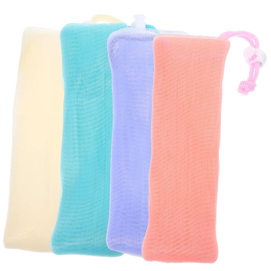 4Pcs Soap Pouch Multi Layer Soft Foaming Nets for Soap Storage Ideal for Bar Soap Cleansing and Foaming 4 Colors 1 of Each Set