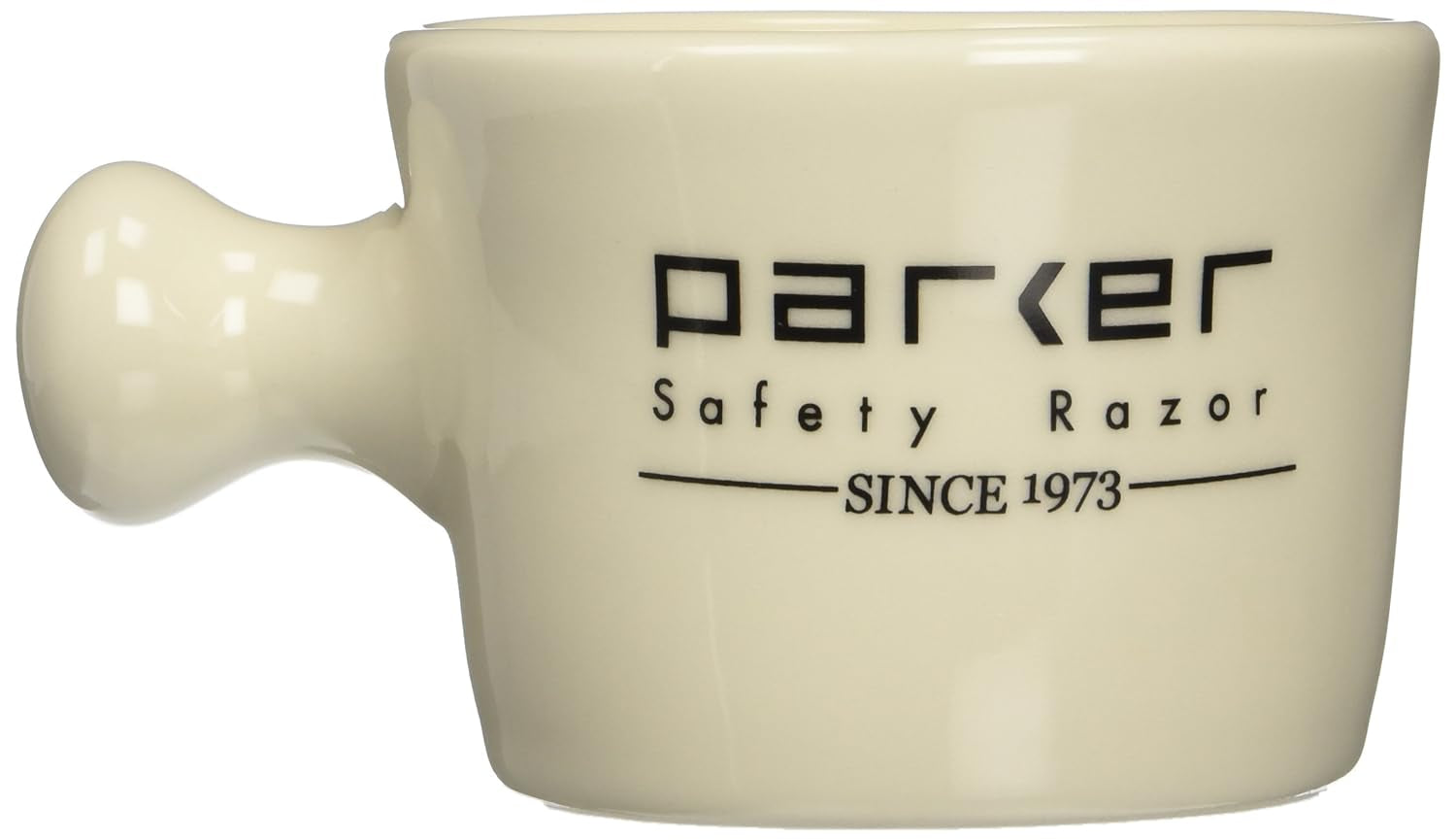 Parker Deluxe Stoneware Apothecary Shaving Mug – for Use with up to 3” Shave Soaps and Lathering Shave Creams – Handmade in the USA (Ivory)