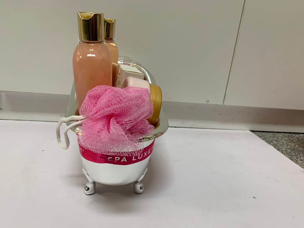 Gift Set for Women,  Bath Sets for Women Gift, 8 Pcs Rose Spa Basket Includes Bubble Bath, Shower Gel, Body Lotion, Birthday Spa Gifts, Mothers Day Gifts for Mom