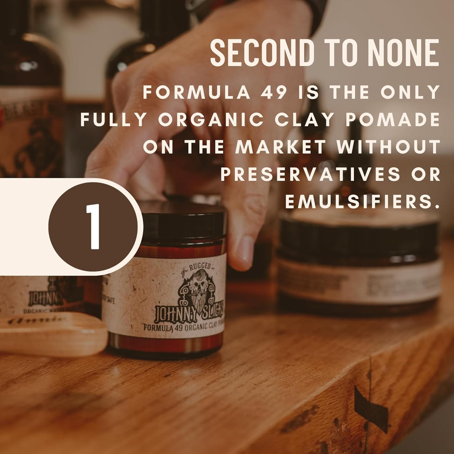 Formula 49 Clay All Organic Pomade | Firm Hold & Matte Finish (Promotes Healthy Hair Growth, Helps Hydrate Dry Skin), Rugged 2-Ounce