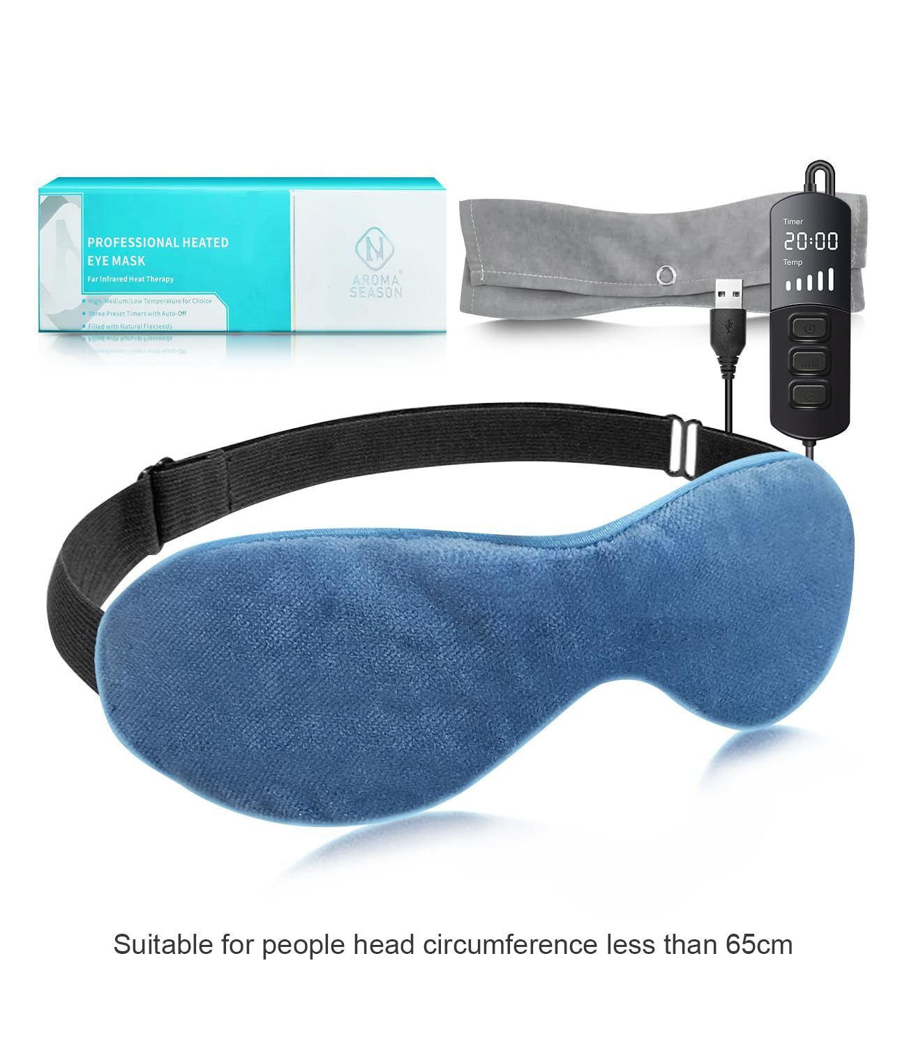 Heated Eye Mask for Dry Eyes, Warm Eye Compress with Flaxseed Graphene FIR for MGD, Dry Eye Syndrome, Chalazion Blepharitis Stye Eye Treatment, Steam Moist to Unclog Glands (Blue)