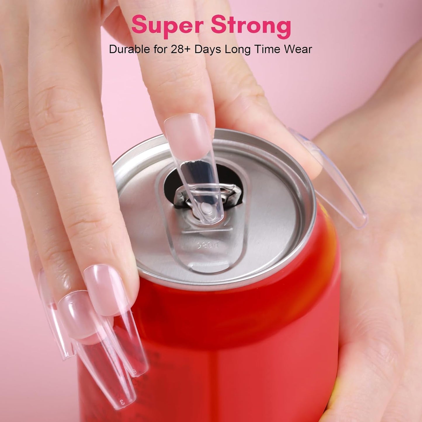 Super Strong Nail Glue for Press on Nails: Acrylic Nail Tips-Fake Nails-Salon Quality Brush on Nail Glue-Easy Application Durable & Long-Lasting Glue False Nails