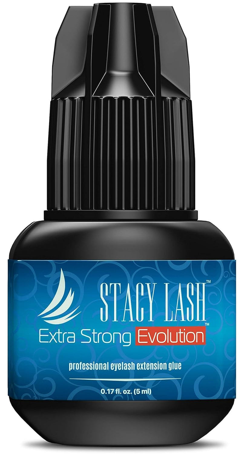 Extra Strong Evolution Eyelash Extension Glue + Gel Remover -  / 1-2 Sec Drying Time/Retention – 8 Weeks/Maximum Bonding Power/Professional Use Only Black Adhesive/Gel Remover/ 15 Ml