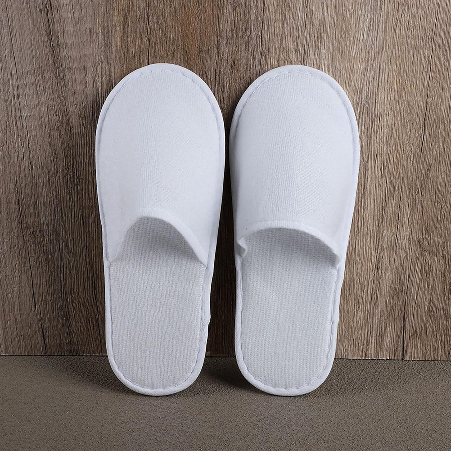 30 Pairs 10.5 Inch Disposable Slippers for Guests, White Spa Slippers Bulk House Slippers Non Slip Closed Toe Travel Slippers for Hotel Guests Women Men, Medium