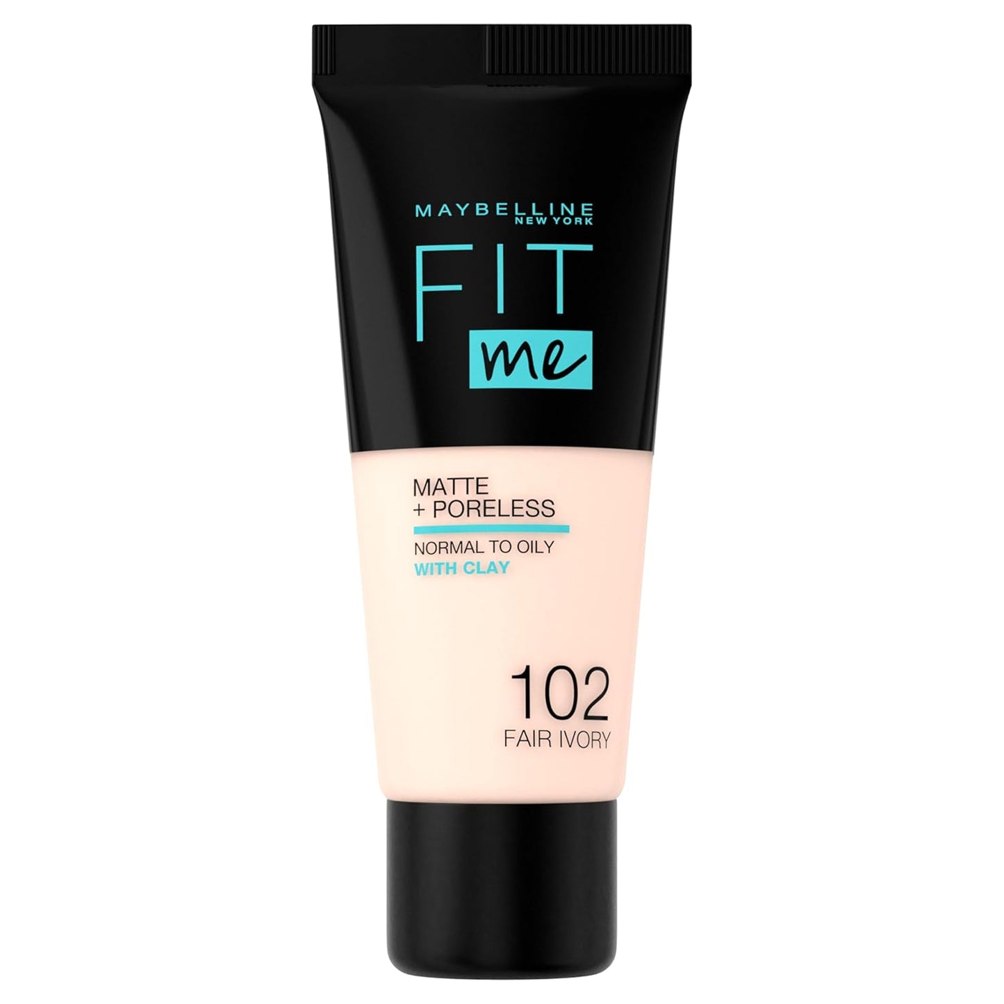 Fit Me Matte + Poreless Liquid Oil-Free Foundation Makeup, Warm Nude, 1 Count (Packaging May Vary)