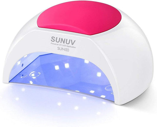 SUN2C 48W UV Light for Nails, UV LED Nail Lamp with 4 Timer Settings, Curing Lights Compatible with All Gel Polish Rose