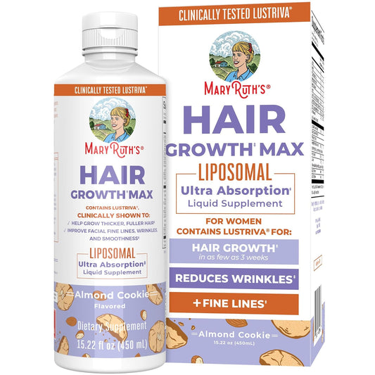 Women'S Hair Growth MAX Liposomal | with Lustriva® Biotin 10000Mcg Pumpkin Seed Oil| Thicker Hair | Hair Care | Wrinkles, Fine Lines, Skin Care | Ages 18 | 15.22 Fl Oz