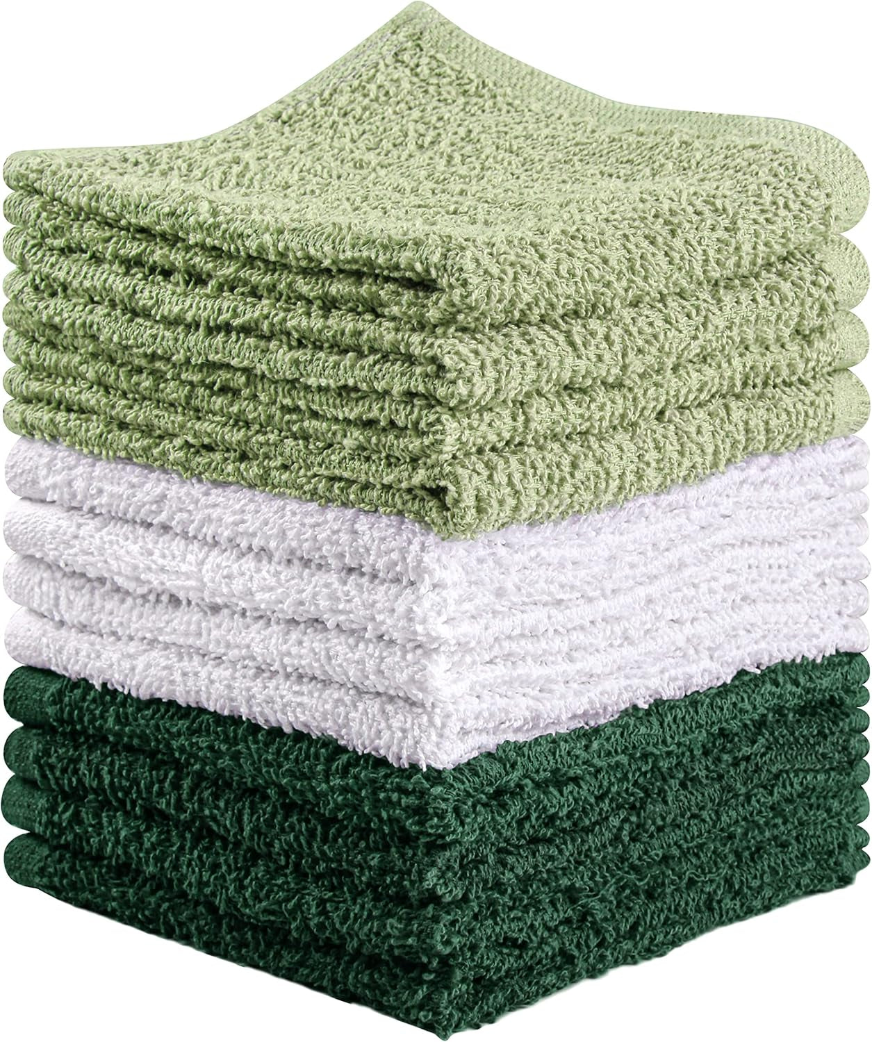 Towel and Linen Mart 100% Cotton - 24 Pack Wash Cloth Set - Flannel Face Cloths, Highly Absorbent and Soft Feel Fingertip Towels (Multi, Pack of 24)