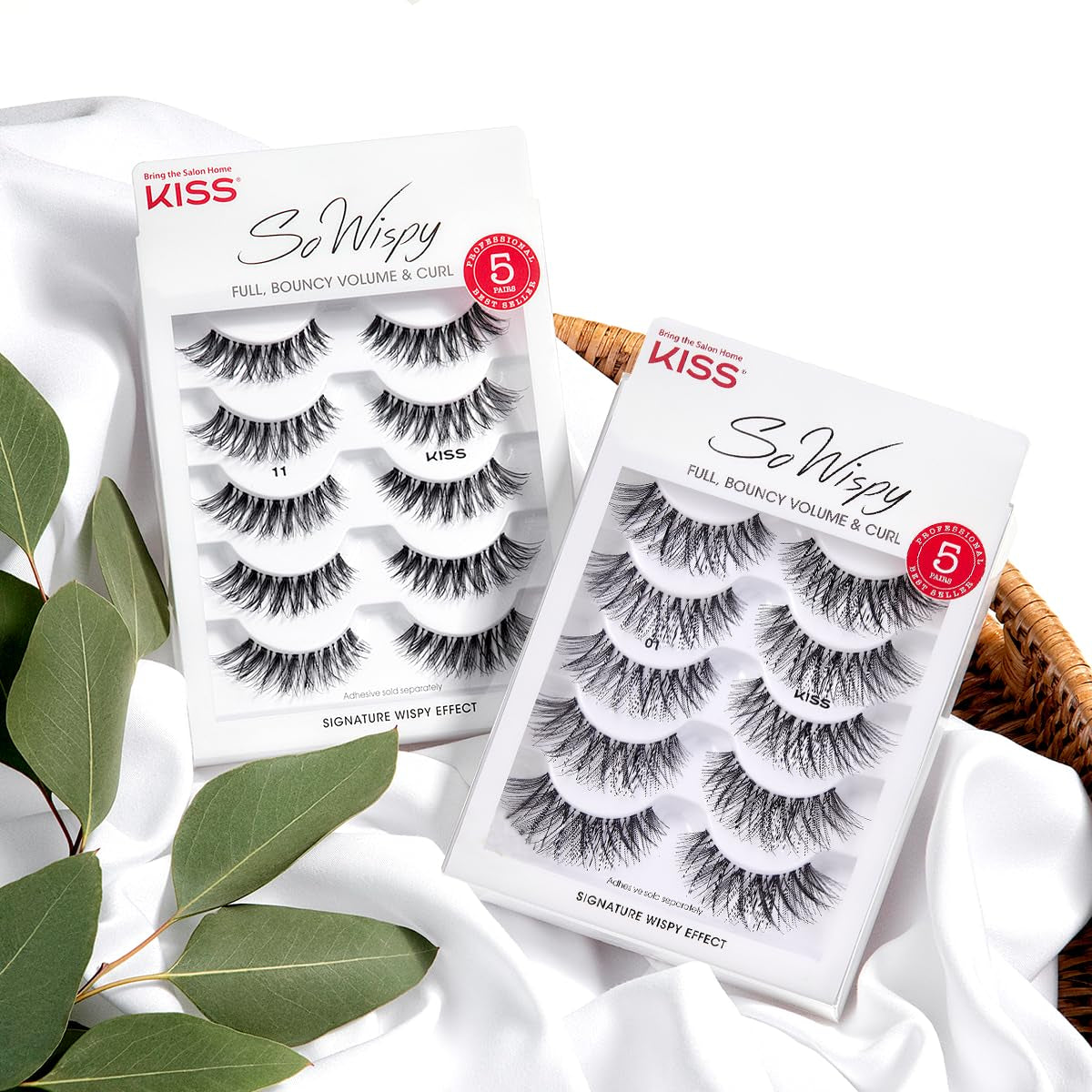 so Wispy False Eyelashes Multipack #11, Full Bouncy Volume & Curl, Signature Wispy Effect, Quality Synthetic, Crisscross Pattern, Cruelty Free, Reusable and Contact Lens Friendly, 5 Pairs