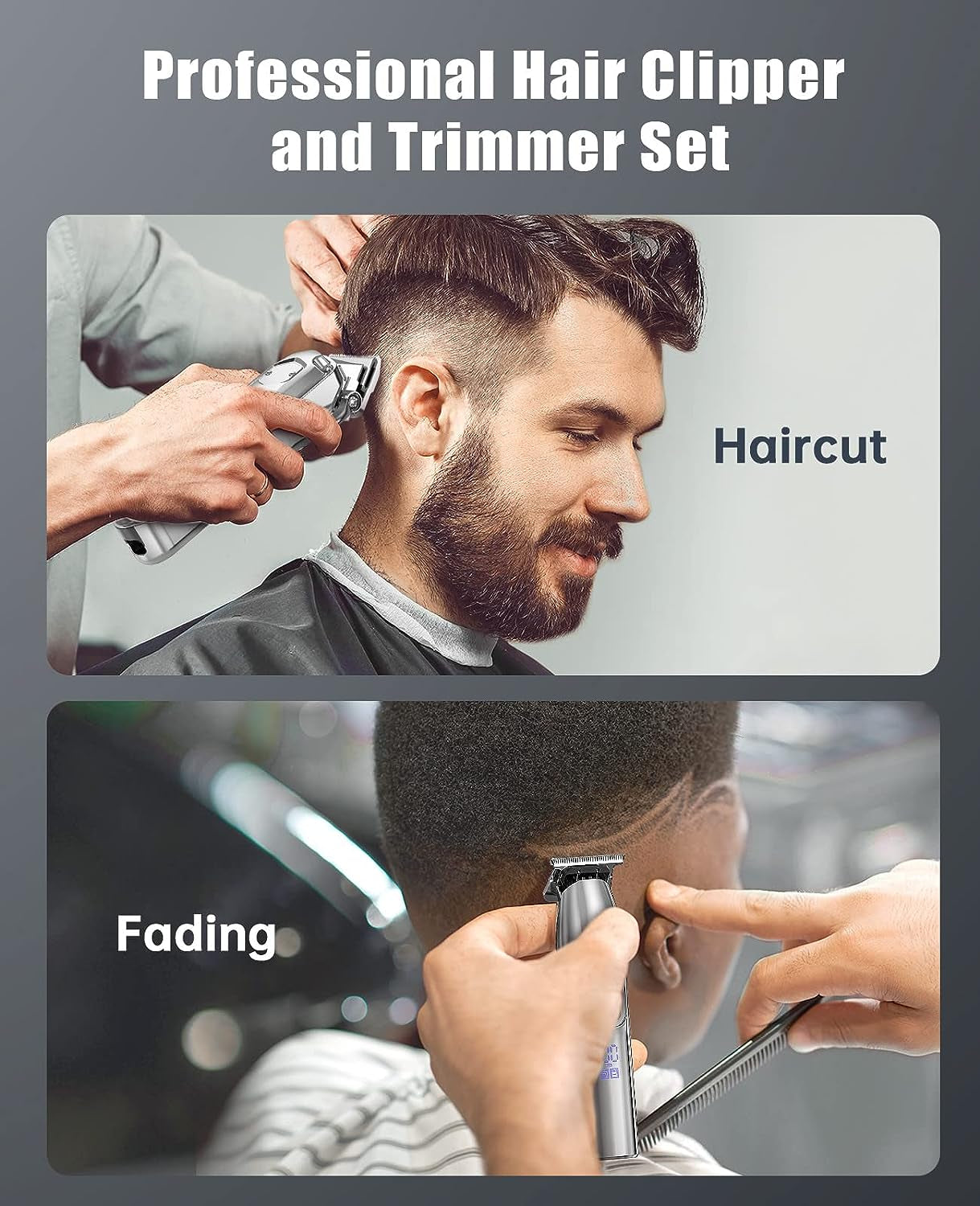 Clippers and Trimmers Set, Cordless Hair Clippers for Men, Barber Clippers Set