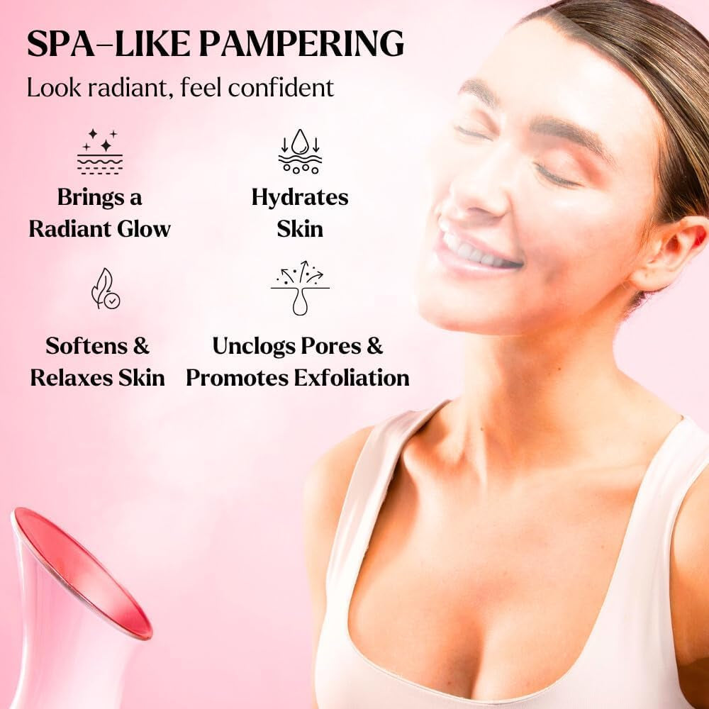 Facial Steamer Spa Kit with Complimentary 17 Tools | Valentines Gift | Face Steamer with Towel Warmer & Humidifier Mode| Self Care Gifts, Spa Gifts - Valentine Gifts for Women - Galentines Day Gifts