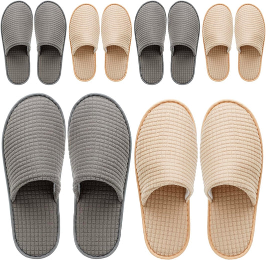 6-9 Pairs Spa Slippers, Non Slip Disposable Slippers for Guest, Washable Reusable, Which Can Be Used as Women Men, House, Indoor, Bathroom, Bedroom, Hotel, Bride Slippers