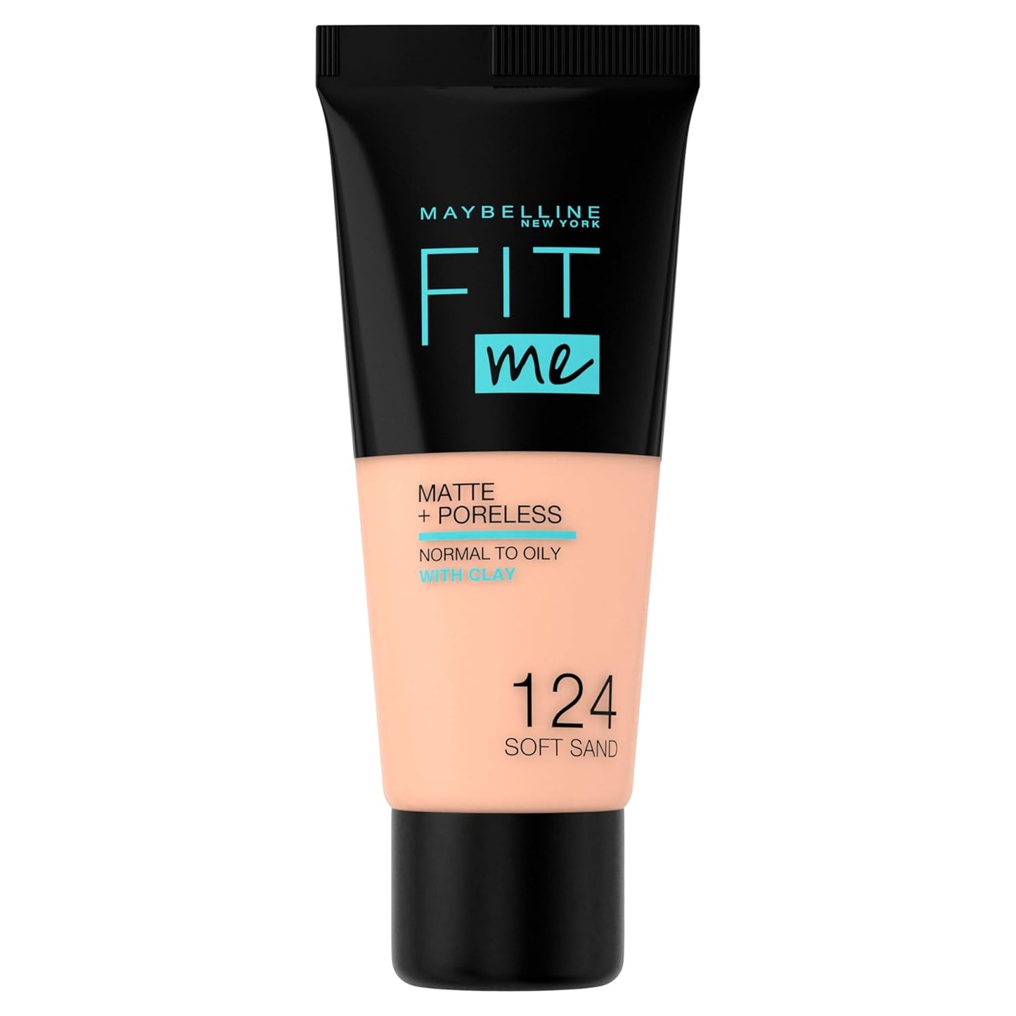 Fit Me Matte + Poreless Liquid Oil-Free Foundation Makeup, Warm Nude, 1 Count (Packaging May Vary)