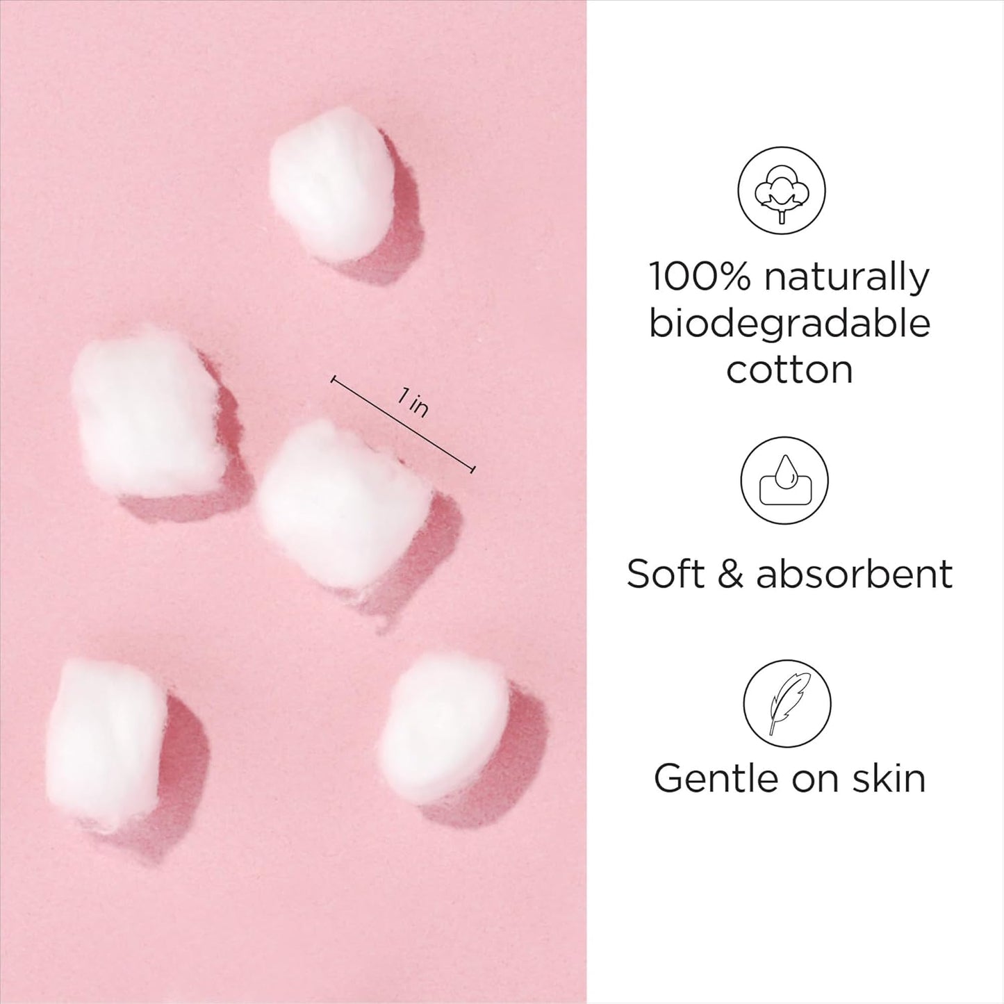 100% Pure Cotton Balls, 100 Count - Soft, Super Absorbent, Multipurpose Cotton Balls for Makeup Removal, Nail Polish, Applying Lotion or Powder, First-Aid for Everyday Household Use