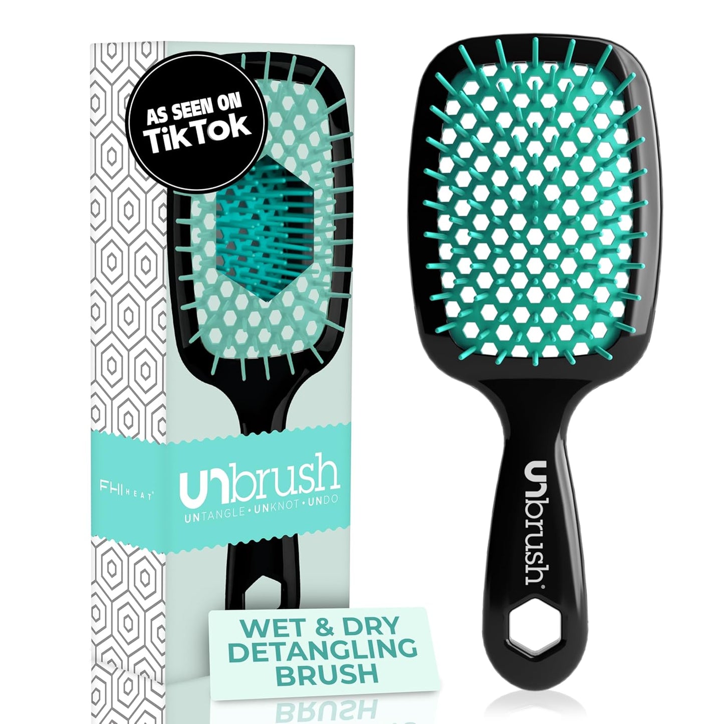 Unbrush Detangling Brush for Pain-Free Brushing on All Wet or Dry Hair Types — Durable Duoflex Anti-Static Bristles, Lightweight Handle, Vented Hair Brush