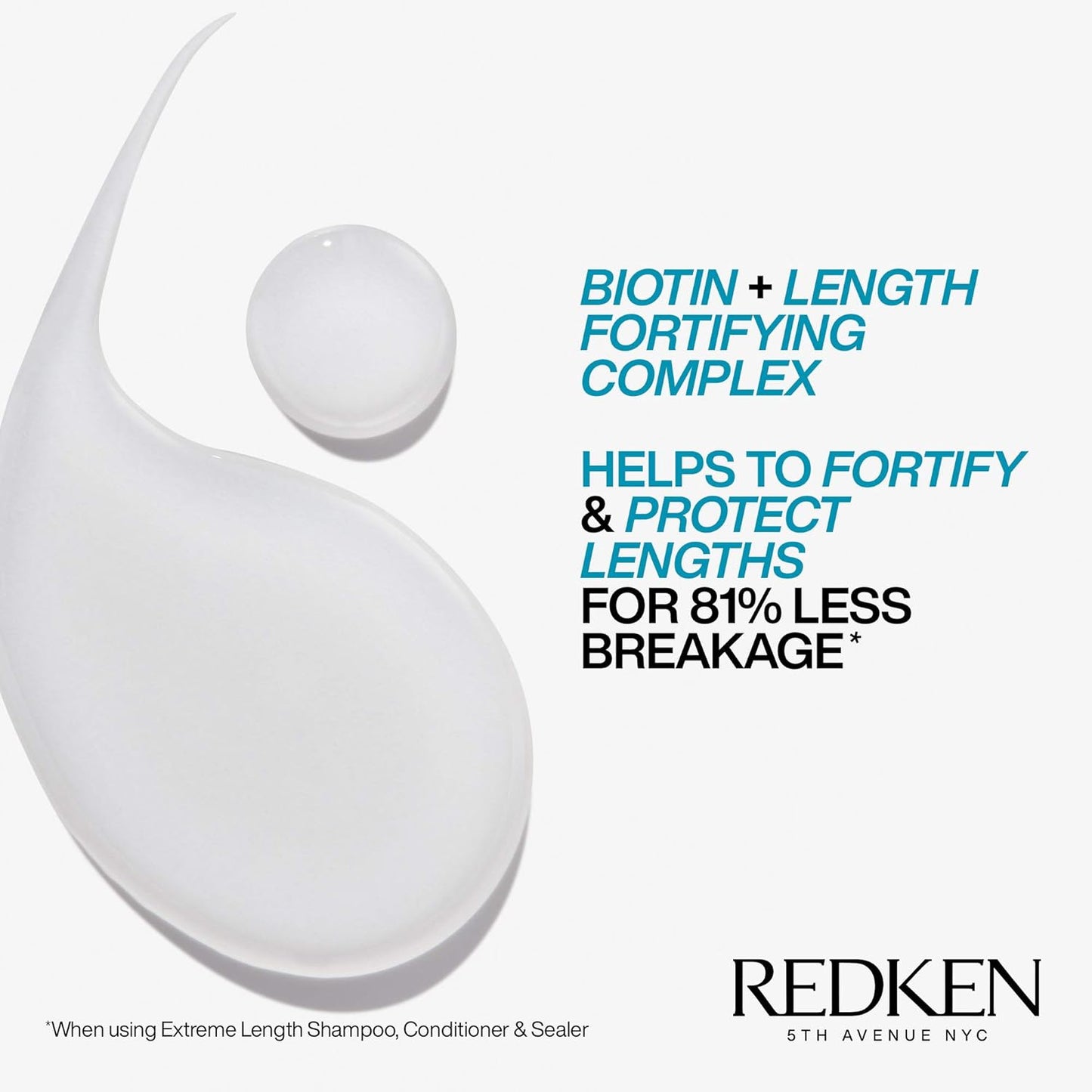 Redken Extreme Length Shampoo | Infused with Biotin | for Hair Growth | Prevents Breakage & Strengthens Hair