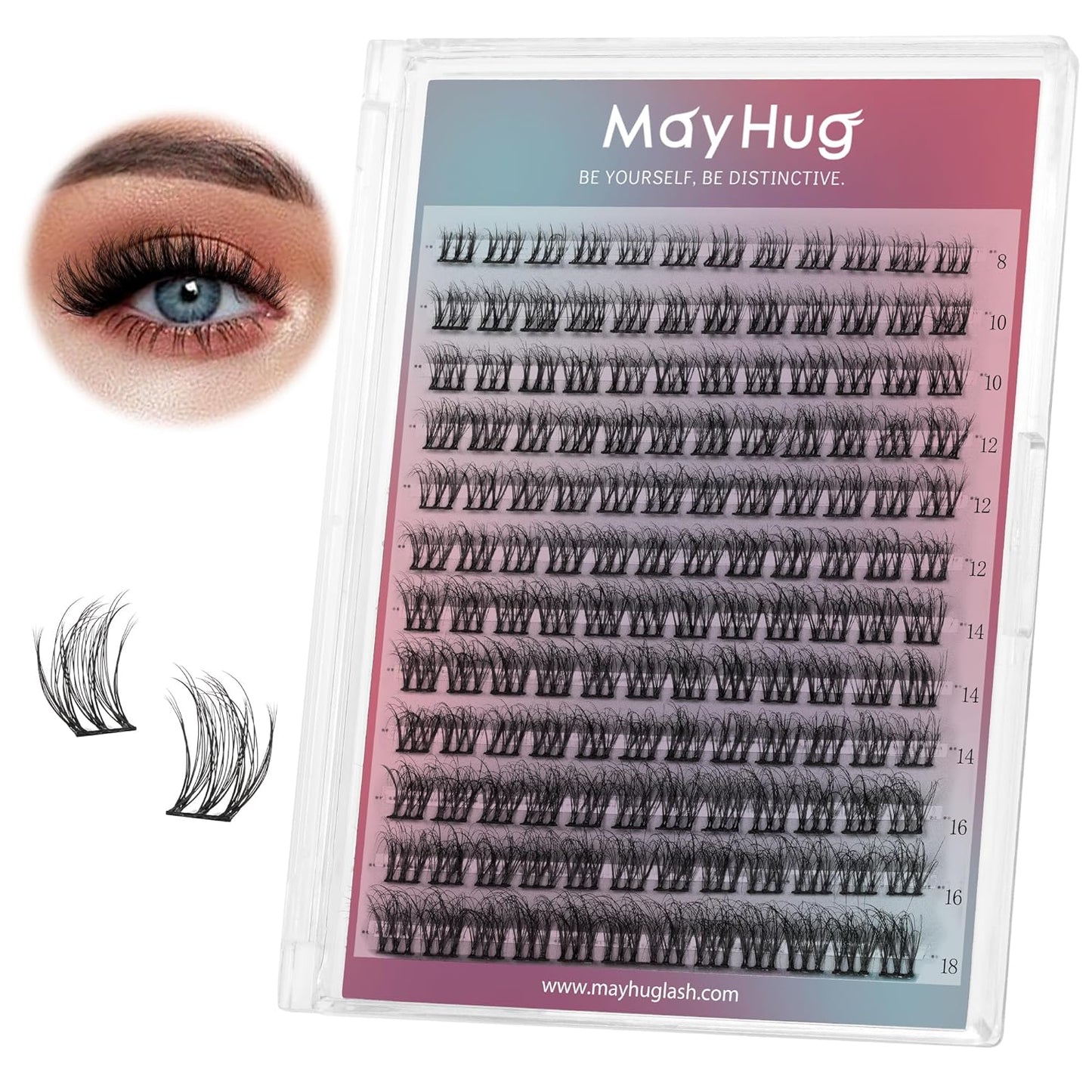 Lash Clusters DIY Eyelash Extensions 144 Clusters Lashes D Curl 3D Eyelash Clusters Extensions Fluffy Wispy Lashes Cluster Fluffy Effect & Ultra-Soft & Super Light & DIY at Home (Prism)