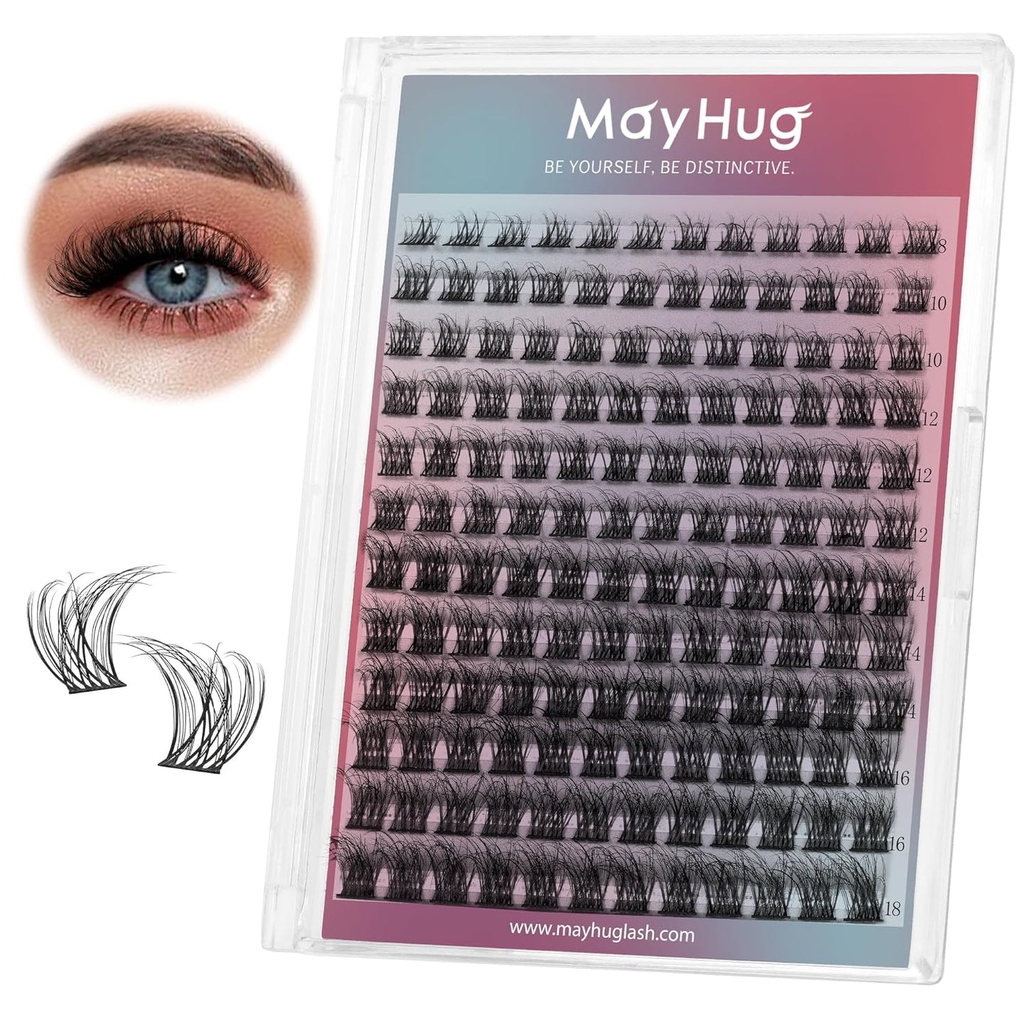 Lash Clusters DIY Eyelash Extensions 144 Clusters Lashes D Curl 3D Eyelash Clusters Extensions Fluffy Wispy Lashes Cluster Fluffy Effect & Ultra-Soft & Super Light & DIY at Home (Prism)