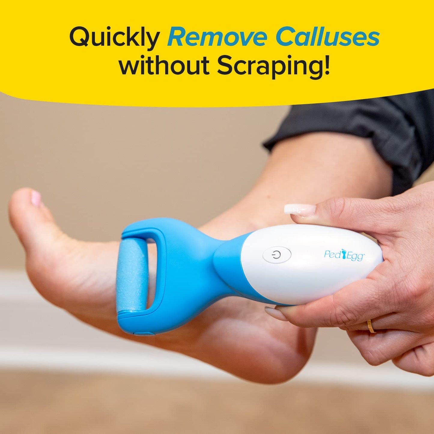 Pedegg Power Cordless Motorized Callus Remover W/ Bright LED Light as Seen on TV, Quickly Removes Calluses & Dry Skin W/ 2000 Rpms of Spinning Action for Smooth, Soft Feet, Easy-Grip Ergonomic Handle