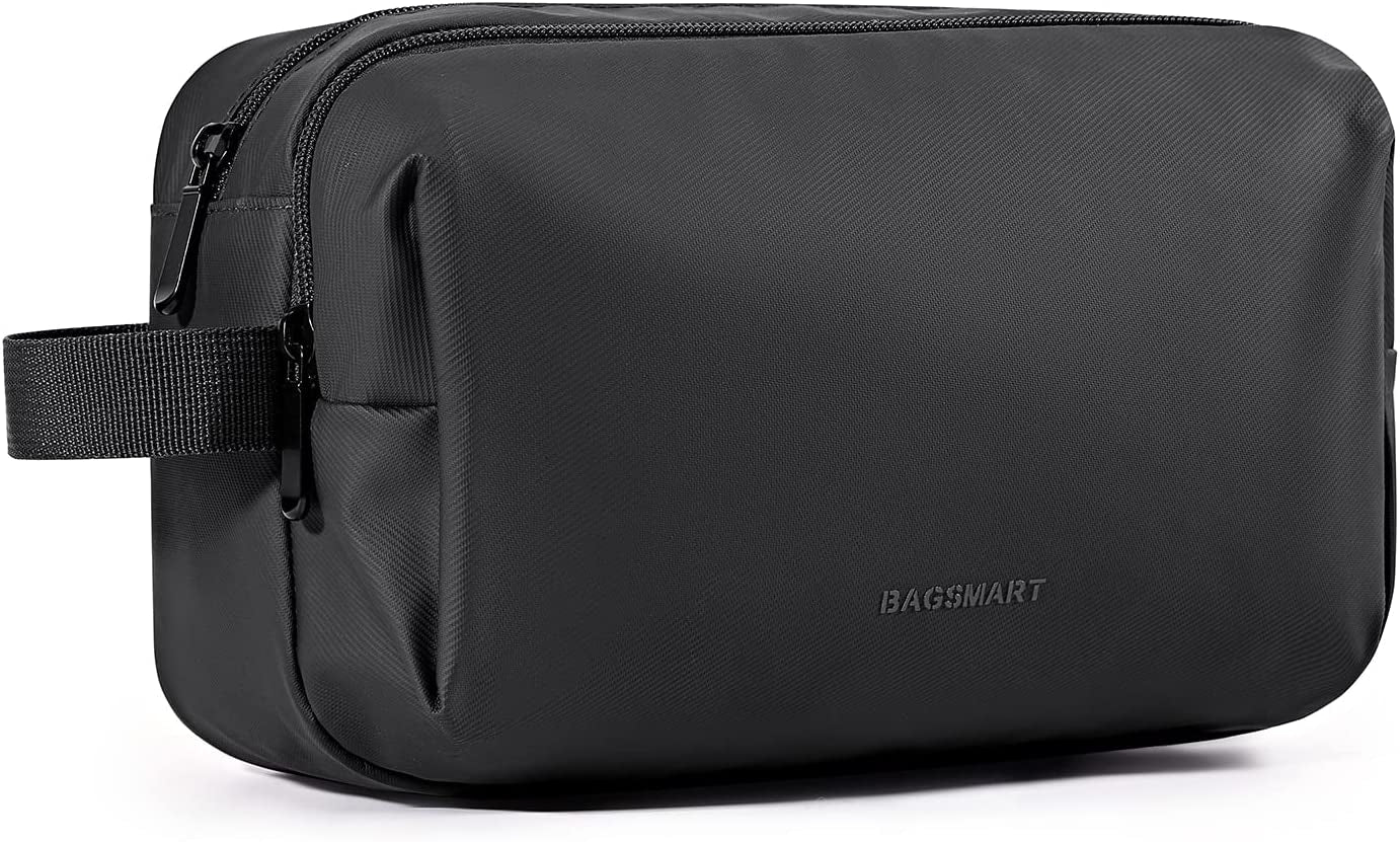 Toiletry Bag for Men, Travel Toiletry Organizer Dopp Kit Water-Resistant Shaving Bag for Toiletries Accessories, Door Room Essentials,Black-Large