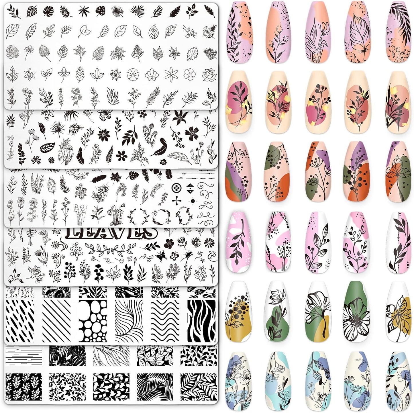 6Pcs Valentine'S Day St. Patrick'S Day Easter Nail Plates Stamping Set Heart Shamrock Egg Stamp Templates Nail Art Plates for DIY Print Manicure Salon Design