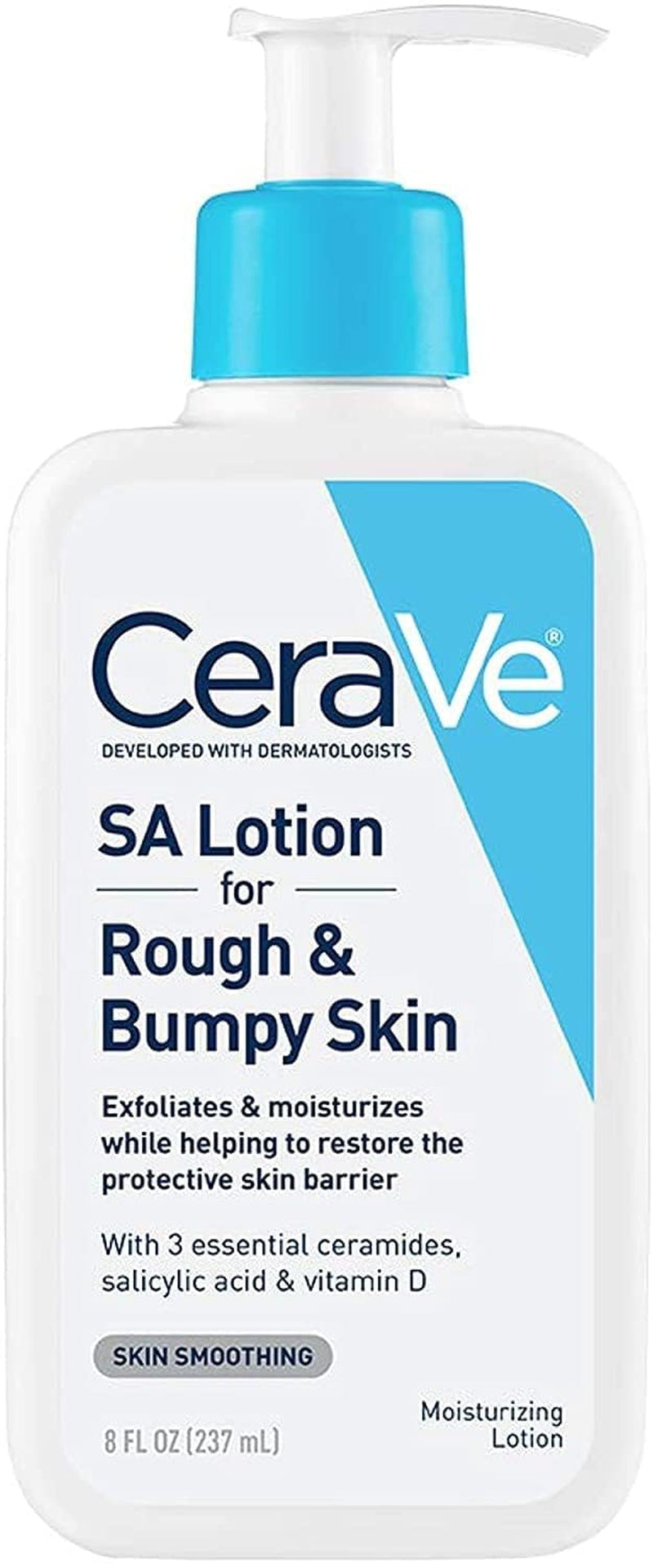 SA Lotion for Rough & Bumpy Skin, Vitamin D, Hyaluronic Acid, Lactic Acid & Salicylic Acid Lotion, Fragrance Free & Allergy Tested, 8 Ounce