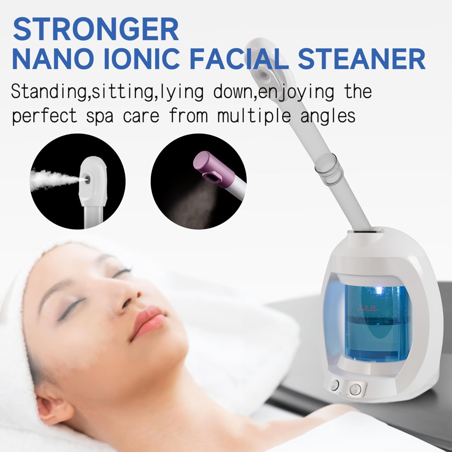 Facial Steamer, Face Steamer for Esthetician and Nano Ionic Portable Facial Steamer for Face, Professional Facial Steamer for Home Facial Spa.