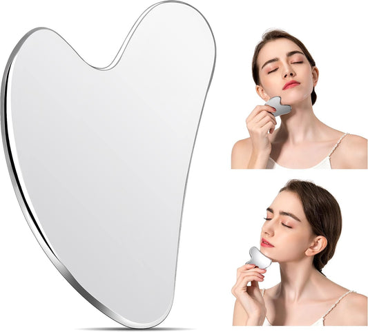 Stainless Steel Gua Sha Facial Tools, Tighten Skin Massage Guasha Beauty Tool for Face Body Eyes Neck Massager