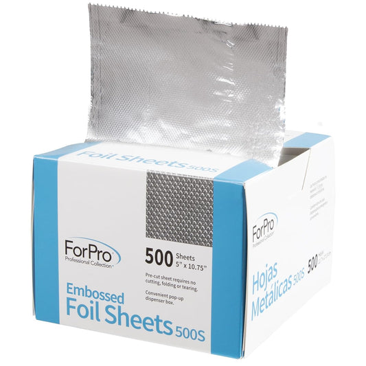 Embossed Foil Sheets 500S, Aluminum Foil, Pop-Up Dispenser, for Hair Color Application and Highlighting Services, Food Safe, 5” W X 10.75” L, 500 Count