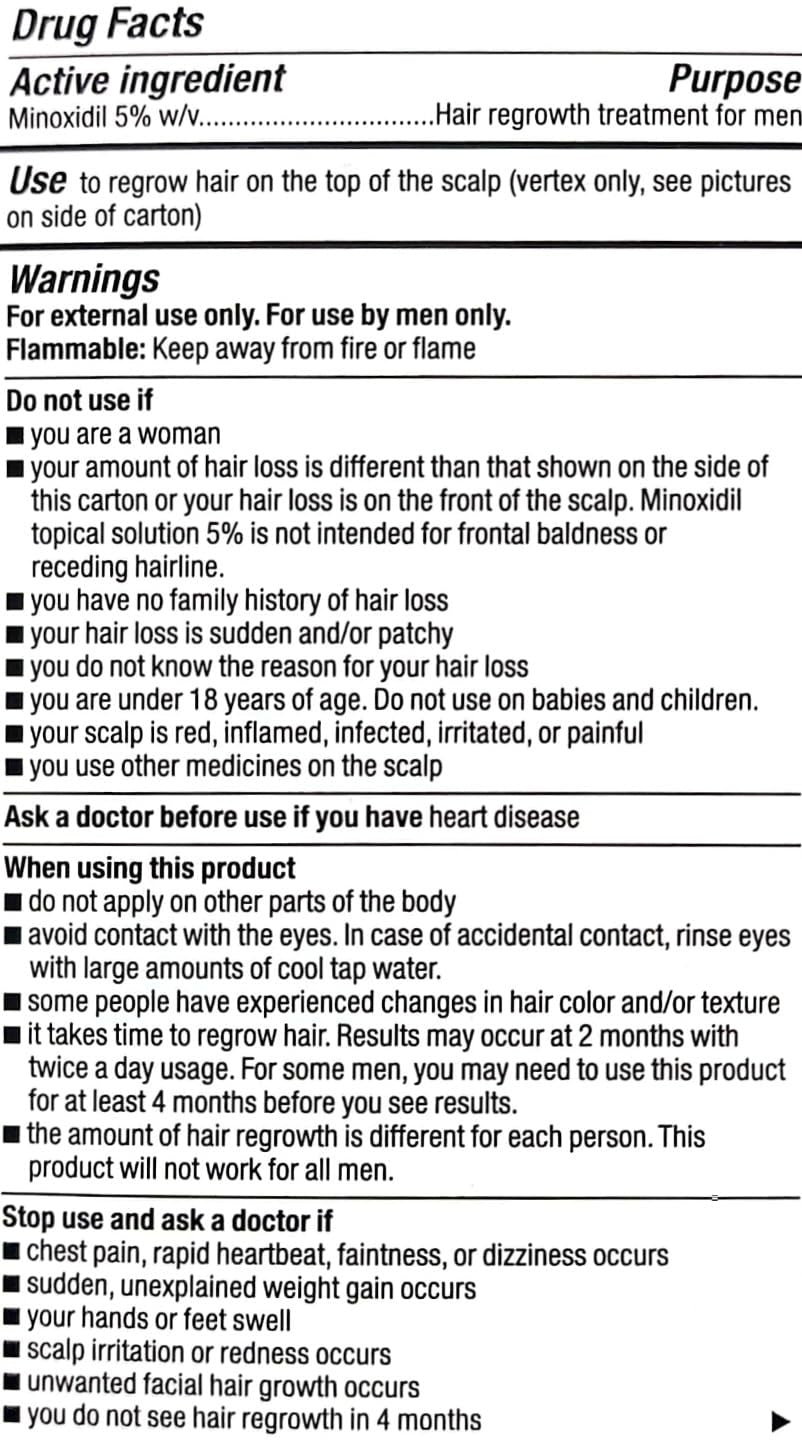 Minoxidil 5% for Men, Topical Solution Extra Strength Hair Regrowth Treatment, 6 Months Supply, Total 12 Fl Oz, Dropper Applicator, Exclusive 2 Microfiber Cleaning Cloths and Comb Included