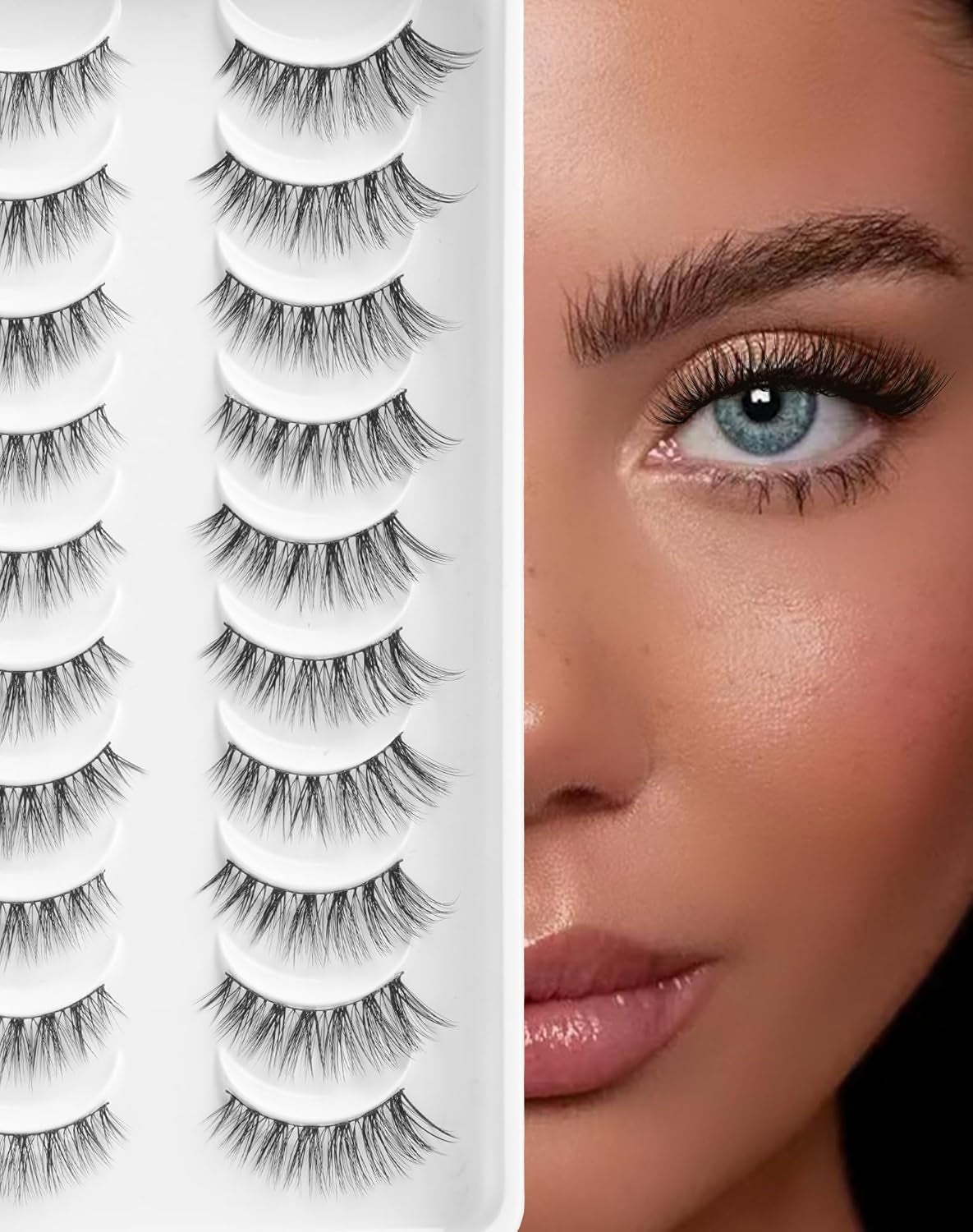 Natural Lashes Natural Eyelashes Short Eyelashes Natural Look False Eyelashes Wispy Eye Lashes 10Mm Small Lashes Fake Lashes K50