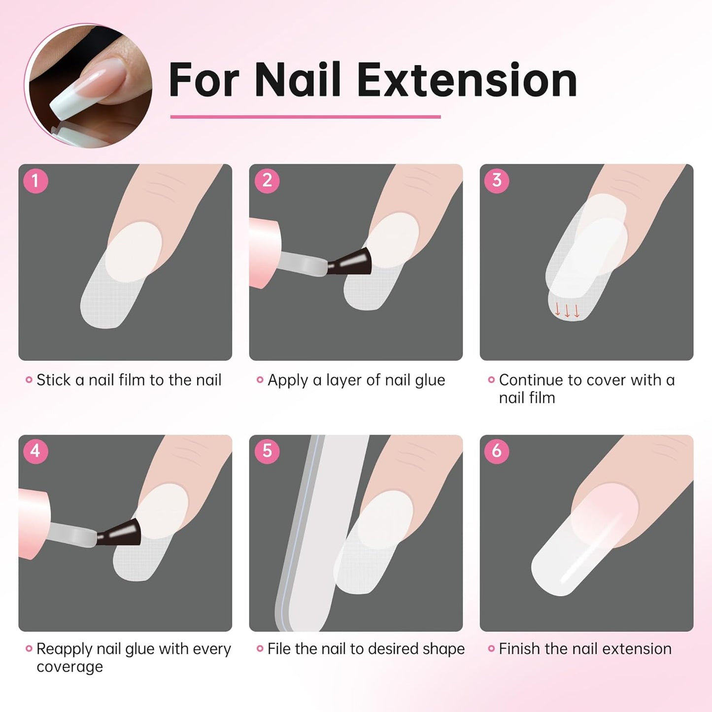 Silk Nail Wrap Nail Splits Breaks Instant Reinforce Repair Bandage Tape Protector Self Adhesive Easy Trimerable for UV Gel Acrylic Nail Art Extension Fiberglass Professional Manicures Tool