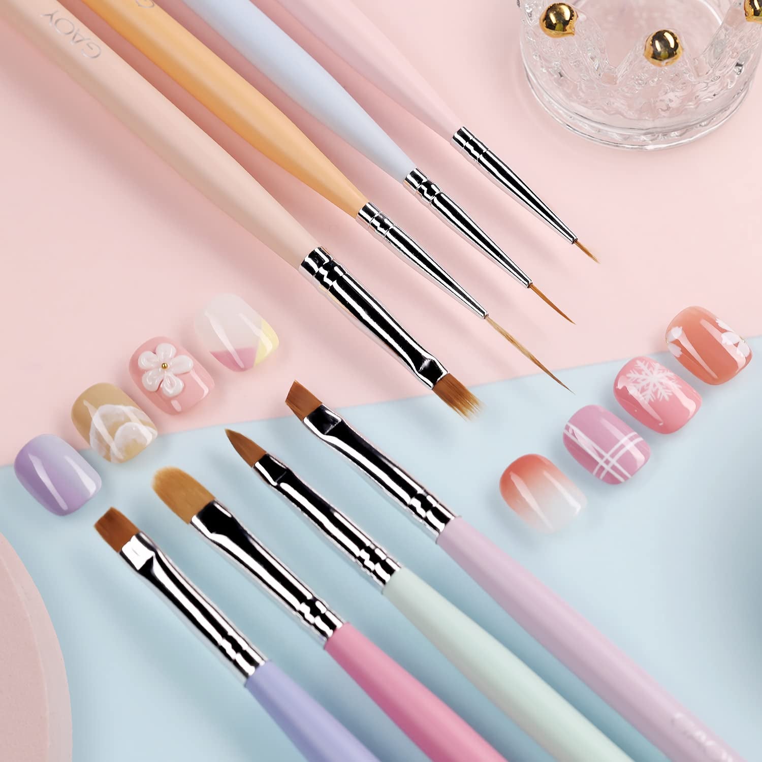 8 Pcs Nail Brushes for Nail Art, Nail Design Tools for Nail Detail Painting, French Liner and Dotting Pens for Nail DIY