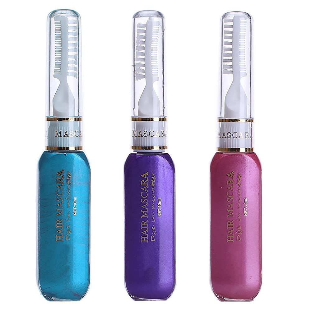 Temporary Hair Mascara Washable Temporary Hair Color Chalk Hair Dye Stick Non-Toxic Instant Dye(Silver Gray)