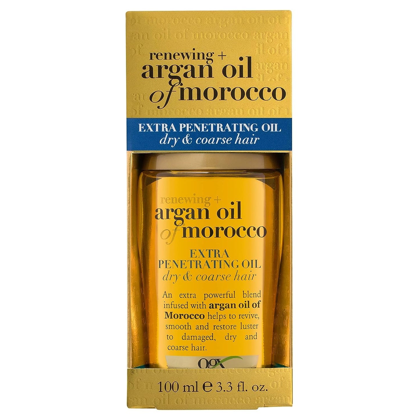 Extra Strength Argan Oil Hair Treatment, 3.3 Fl Oz - Deep Moisturizing Serum for Dry, Damaged & Coarse Hair, Paraben & Sulfate-Free