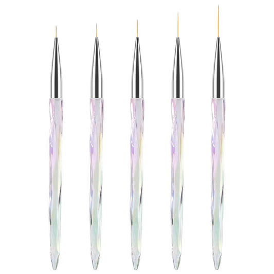 Nail Art Liner Brushes, Fine Line Nail Brush 7/9/11/15/20Mm Thin Detail Precision Drawing Brushes for Gel Nail Polish