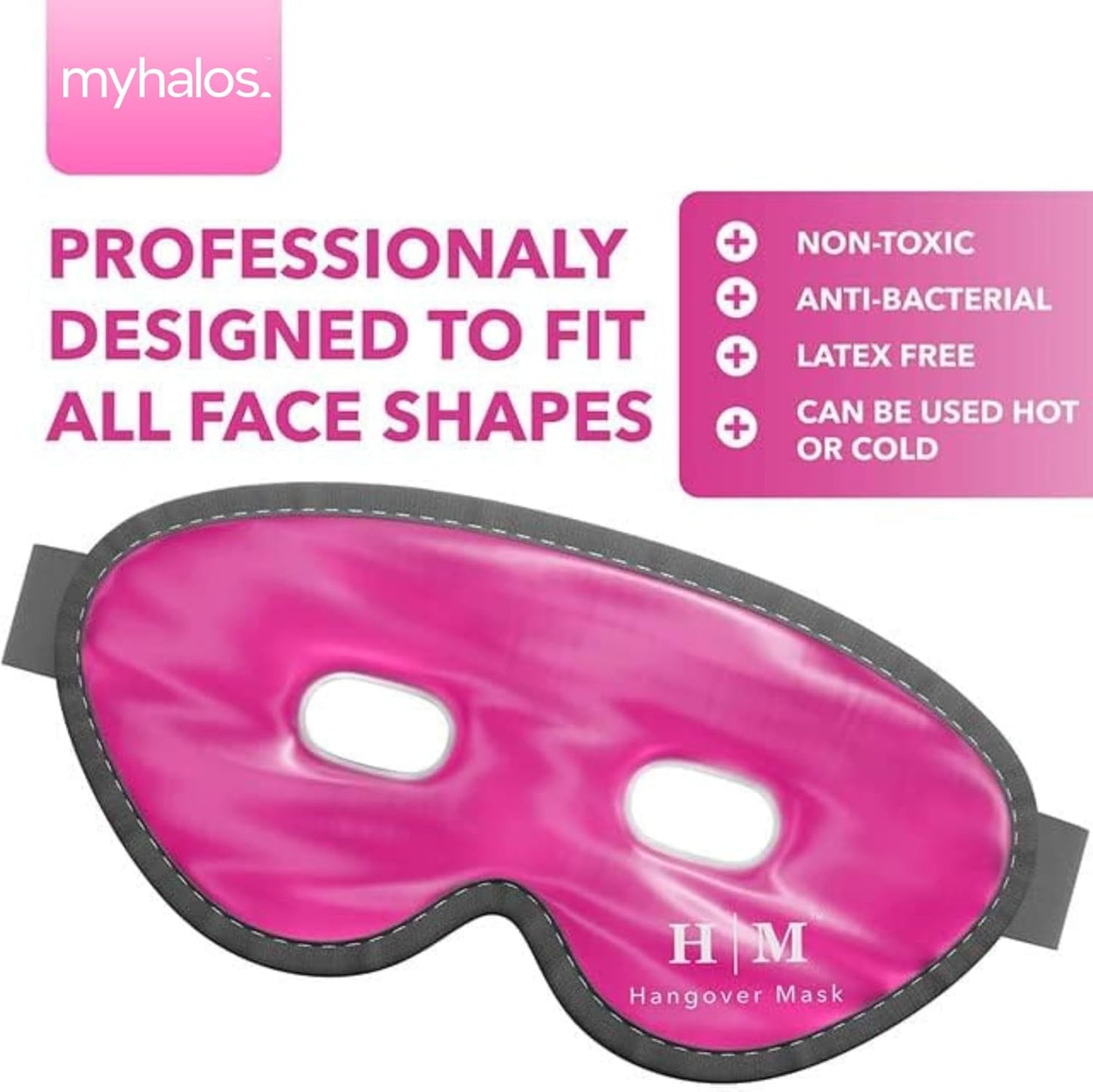 Cooling Eye Mask -HM Mask- Reusable Gel Eye Mask Cold Pack -Our Ice Eye Mask Soothes Puffy Eyes, Dark Circles & Hangovers- Relieve Your Headaches & Sinus Pain with Cold Eye Mask & Eye Gel Mask Therapy