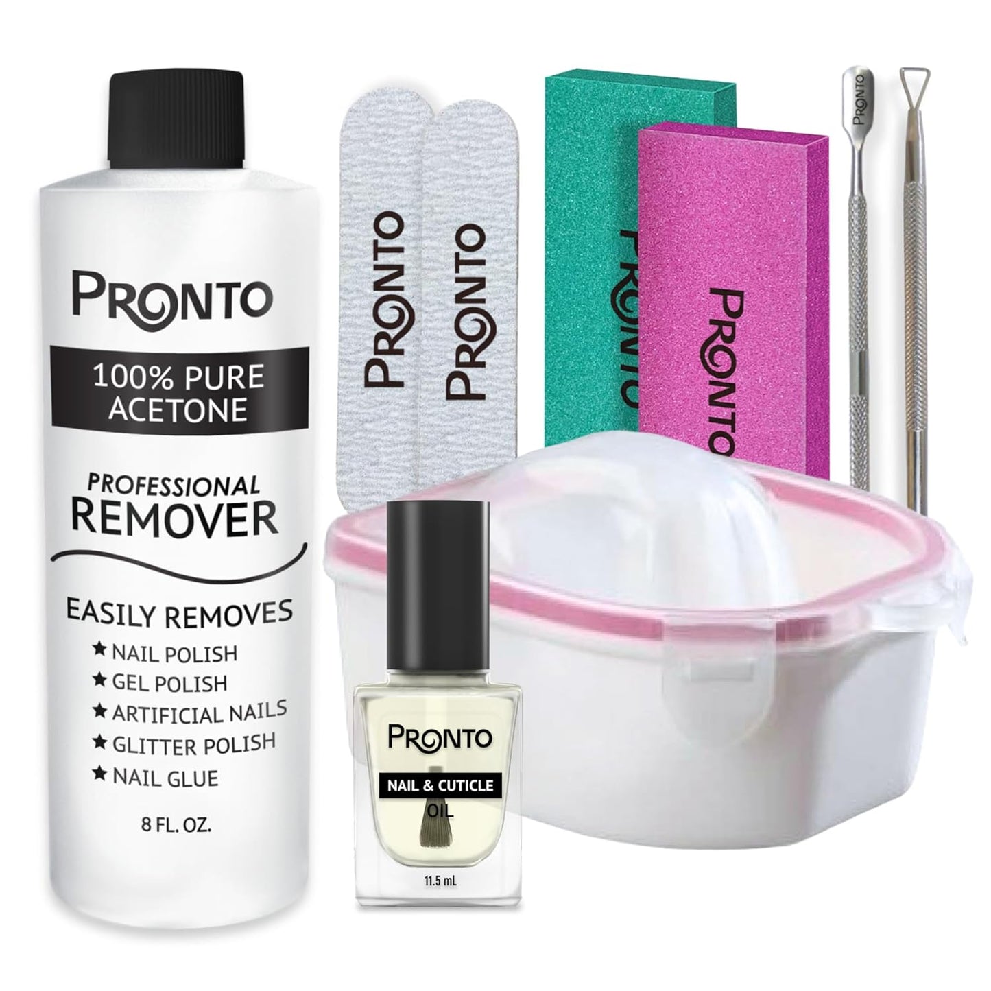 100% Pure Acetone - Quick, Professional Nail Polish Remover - for Natural, Gel, Acrylic, Sculptured Nails (8 FL. OZ.)