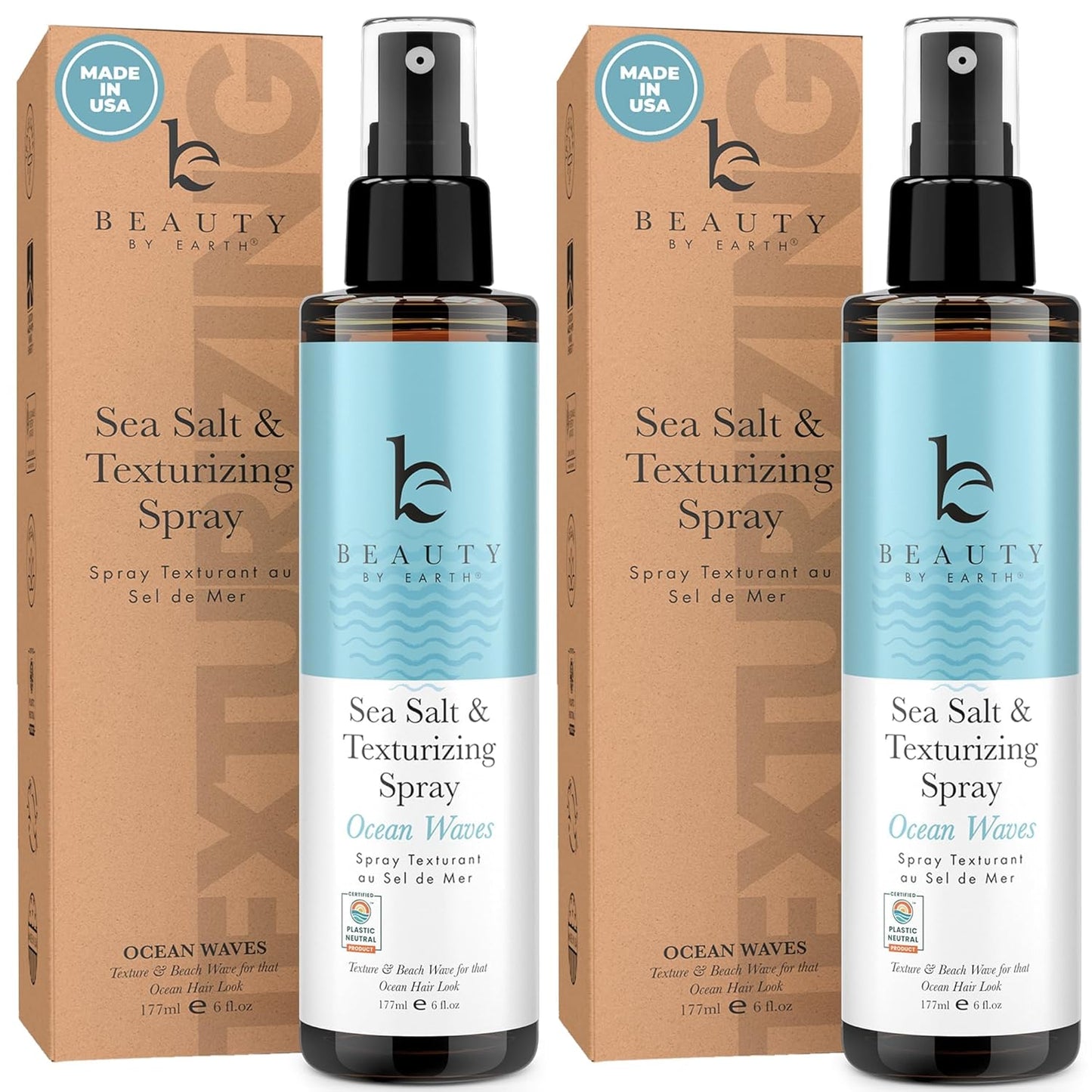 Sea Salt Spray for Textured Beach Waves & Volume - USA Made with Organic Ingredients, Texturing & Volumizing Spray for Fine Hair for Men & Women