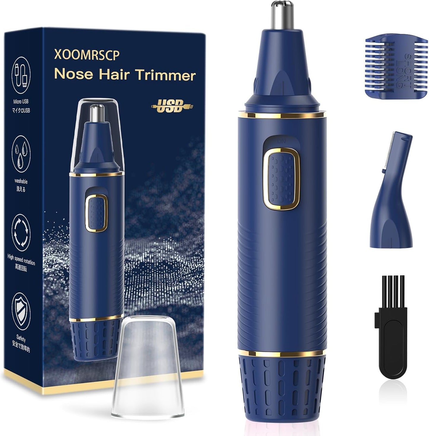 Nose Hair Trimmer for Men, 2025 Painless USB Rechargeable Nose Hair Trimmer, Ear and Nose Hair Trimmer for Men, Professional Facial Hair Trimmer with IPX7 Waterproof Dual Edge Blades