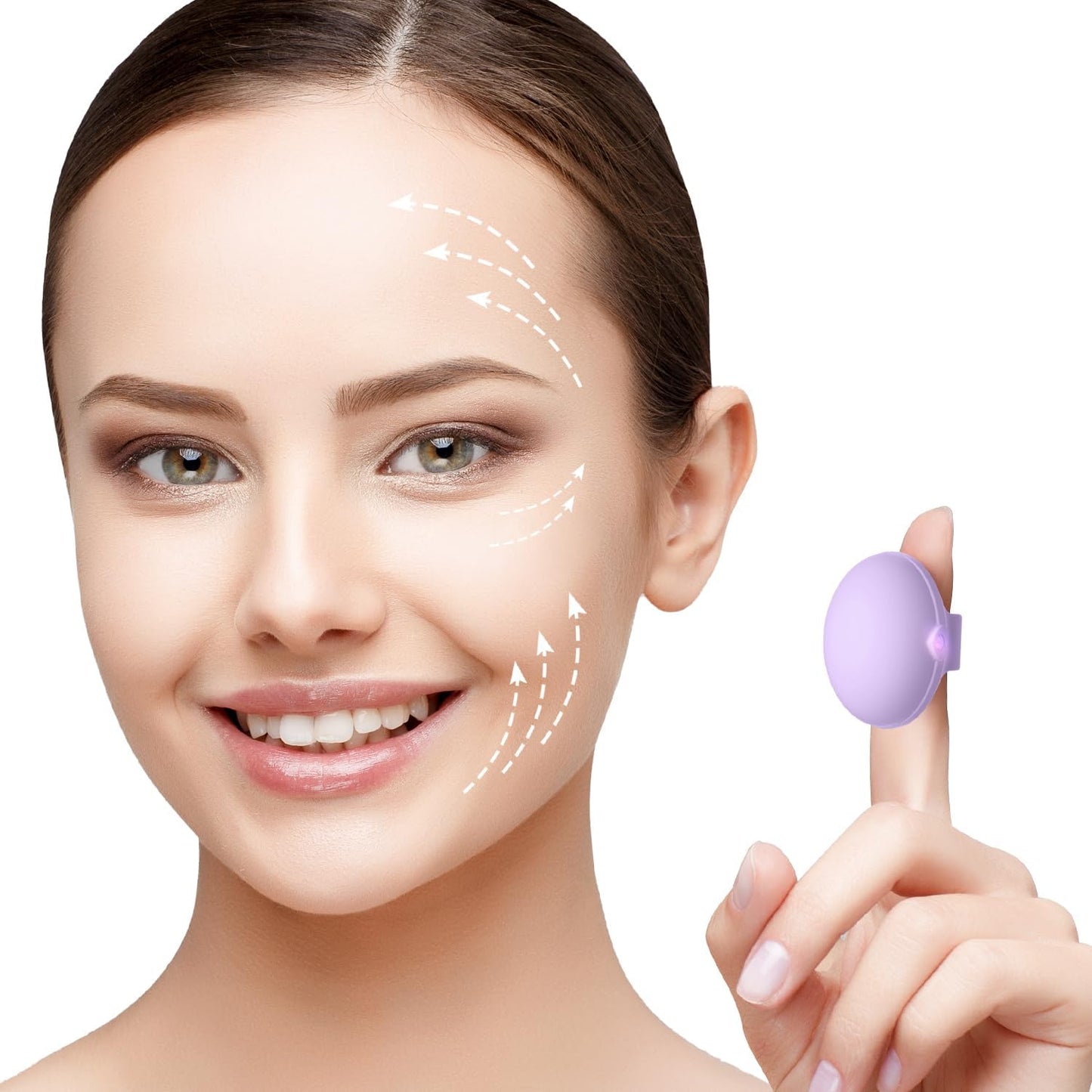 Portable Facial Massager, Waterproof Rechargeable Powerful Multifunctional Eye, Finger and Body Mini Massager (Light Pink)