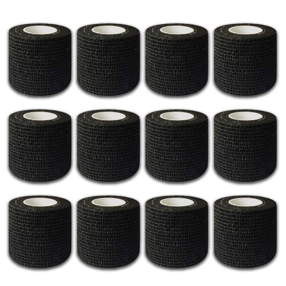 Tattoo Grip Tape Wrap Cover -  6Pcs 2" X 5 Yards Tattoo Machine Tape Cohesive Elastic Bandage Rolls Self-Adherent Tape for Grip Tube Accessories Sports Tape